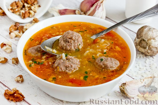 Суп с фрикадельками и рисом - Пошаговый рецепт с фото. Супы с мясом