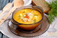 Фото к рецепту: Болгарский куриный суп с вермишелью и кефирно-яичной заправкой