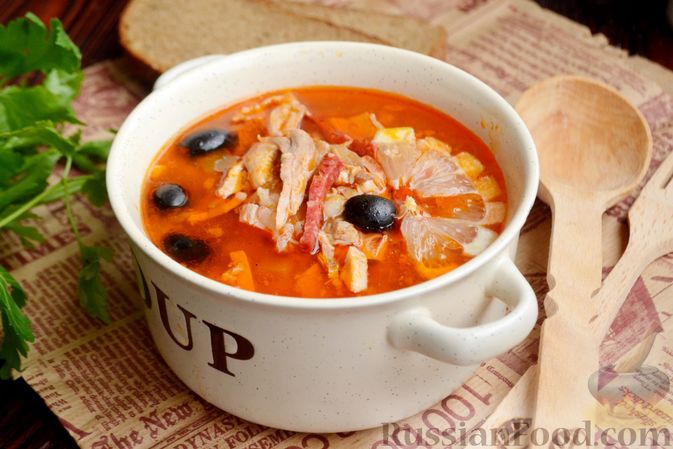 Суп солянка с курицей, пошаговый рецепт с фото на ккал