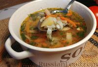 Фото к рецепту: Постный суп с лапшой и шампиньонами