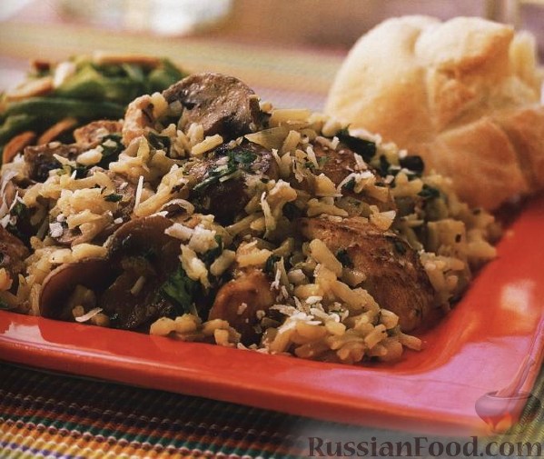Рецепт Курица с рисом, грибами и пармезаном
