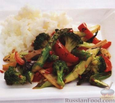 Рецепт Жареные овощи с имбирем и мятой