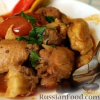 Фото к рецепту: Курица с картошкой и клецками