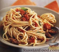 Фото к рецепту: Спагетти «путанеска»