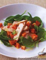 Фото к рецепту: Салат из копченой курицы и папайи