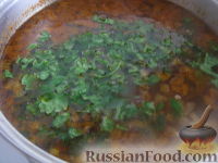 Фото приготовления рецепта: Рисовый суп с мясом - шаг №12