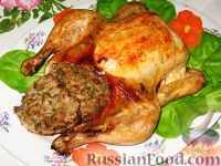 Фото приготовления рецепта: Запеченная курица с пикантной ореховой начинкой - шаг №6