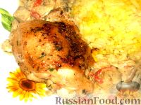 Фото приготовления рецепта: Курица в баклажанном соусе - шаг №8