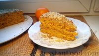 Фото приготовления рецепта: Постный морковный торт с орехами и апельсиновым кремом на манке - шаг №23