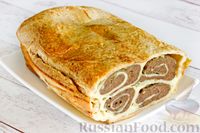 Фото приготовления рецепта: Блинный пирог с начинкой из печени, под яично-молочной заливкой - шаг №23