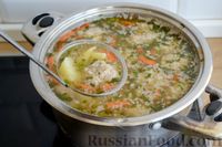 Фото приготовления рецепта: Суп с гречкой и мясными клёцками - шаг №11