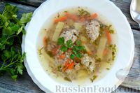Фото приготовления рецепта: Суп с гречкой и мясными клёцками - шаг №12