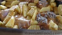 Фото приготовления рецепта: Запечённые куриные окорочка с картошкой и семечками - шаг №10
