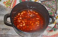 Фото приготовления рецепта: Молочный суп с фасолью, кукурузой и обжаренным луком - шаг №3