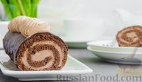 Фото к рецепту: Шоколадный рулет "Чешский" с масляным кремом