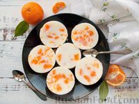 Фото к рецепту: Молочное желе с мандаринами (на агар-агаре)