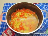 Фото приготовления рецепта: Овощной суп-пюре с творожно-мясными фрикадельками - шаг №17
