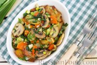 Фото приготовления рецепта: Салат с картофелем, шампиньонами, морковью и черемшой - шаг №14