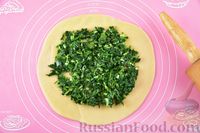 Фото приготовления рецепта: Постные лепёшки с начинкой из зелени (на сковороде) - шаг №7