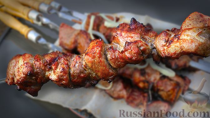 Рецепт шашлыка из свинины с уксусом и луком по-советски