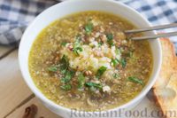 Фото приготовления рецепта: Суп из шампиньонов с пшенной кашей и соевым соусом - шаг №14