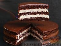 Фото к рецепту: Шоколадный торт «Стаканчиковый» с творожно-сметанным кремом