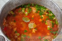 Фото приготовления рецепта: Томатный суп с курицей, фасолью и овощами - шаг №15