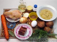 Фото приготовления рецепта: Суп с курицей, лапшой, пшеном и беконом - шаг №1
