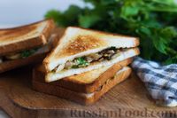 Фото к рецепту: Сэндвичи с шампиньонами и сыром