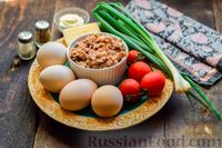 Фото приготовления рецепта: Слоёный салат с тунцом, помидорами, сыром и яйцами - шаг №1
