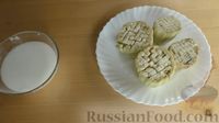Фото приготовления рецепта: Закуска "Хризантемы" из баклажанов на пару, с куриным фаршем и сладким перцем - шаг №5