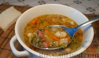 Фото к рецепту: Фасолевый суп с капустой и копчёностями