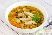 Фото приготовления рецепта: Куриный суп с чечевицей и овощами - шаг №16