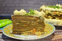 Фото приготовления рецепта: Печёночный торт с морковью и орехами - шаг №23
