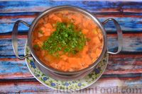 Фото приготовления рецепта: Фасолевый суп с колбасками  и овощами - шаг №13