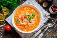 Фото к рецепту: Суп с фаршем, капустой и рисом
