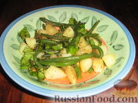Фото к рецепту: Теплый салат со стручковой фасолью