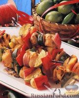 Фото к рецепту: Шашлыки из индюшиного филе и овощей