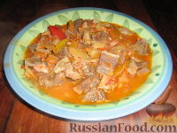 Фото к рецепту: Овощное рагу с желудочками