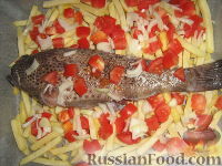 Фото приготовления рецепта: Морской окунь, запеченный с картофелем - шаг №3