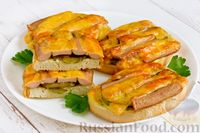 Фото приготовления рецепта: Горячие бутерброды с кабачком, сосисками и сыром - шаг №16