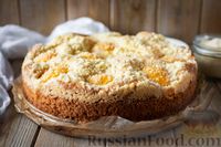 Фото приготовления рецепта: Пирог с персиками и штрейзелем - шаг №12