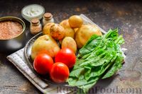 Фото приготовления рецепта: Салат из молодого картофеля с тунцом, помидорами и шпинатом - шаг №1