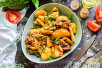 Фото приготовления рецепта: Рагу из молодого картофеля, кабачков и куриной печени - шаг №11
