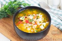 Фото к рецепту: Суп с перловой крупой и свежими огурцами