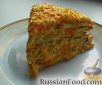 Фото к рецепту: Торт кабачковый с сырно-овощной начинкой