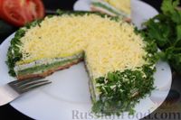 Фото приготовления рецепта: Закусочный омлетный торт с томатной пастой, шпинатом и сыром - шаг №31