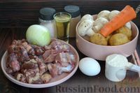 Фото приготовления рецепта: Суп с куриными потрошками, шампиньонами и клецками - шаг №1