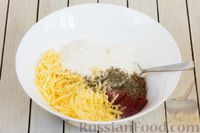 Фото приготовления рецепта: Киш из картофельного теста, со стручковой фасолью, помидорами и сыром - шаг №13