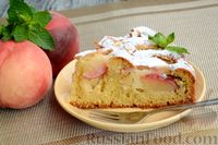 Фото к рецепту: Пирог с персиками, на сметане